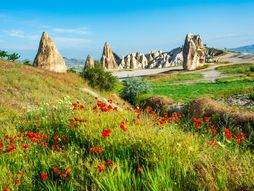 Nacionalni park Gorem, Turska, Kapadokija Anatolija Turska Vulkanske planine Goreme nacionalni park