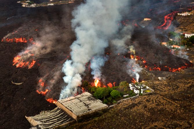 Lava, Vulkan, erupcija, Španija