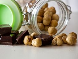 Orašasti plodovi, lešnik, badem, crna čokolada