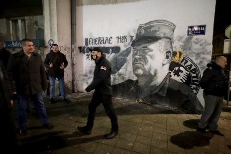 Mural Ratko Mladić Aida Ćorović Njegoševa protest