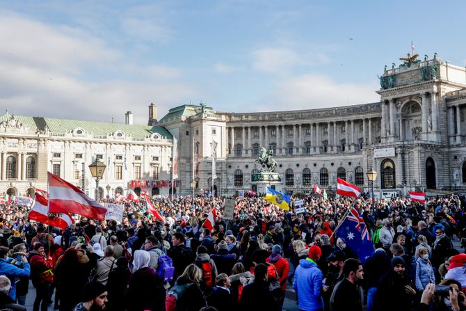 Korona virus kovid covid vakcina protest Beč