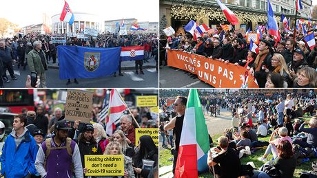Kovid covid korona vakcina protest Hrvatska Francuska Engleska Italija