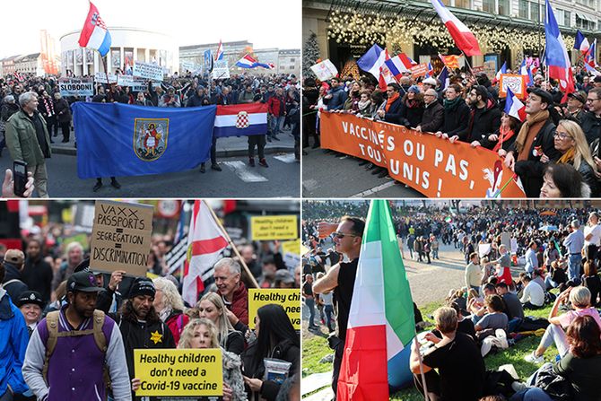 Kovid covid korona vakcina protest Hrvatska Francuska Engleska Italija