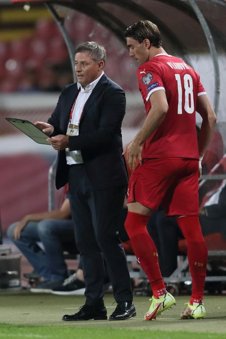Dušan Vlahović, Dragan Stojković Piksi, fudbalska reprezentacija Srbije Dušan Vlahović, Dragan Stojković Piksi, fudbalska reprezentacija Srbije