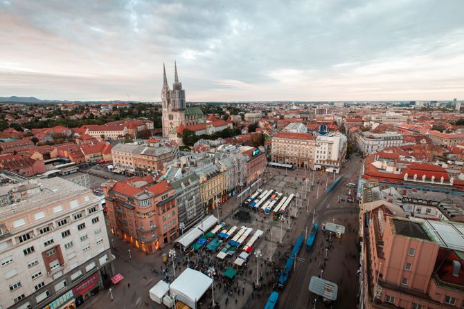 Croatia Hrvatska Zagreb Panorama centar grada