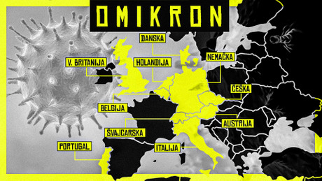 Mapa Sveta, korona virus, Omikron