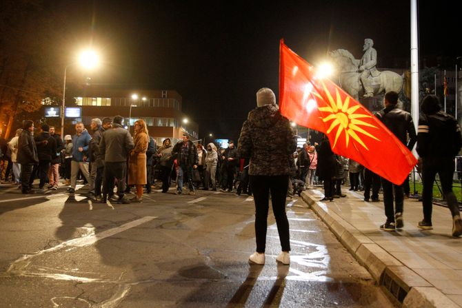 Skoplje Severna Makedonija protest koronavirus