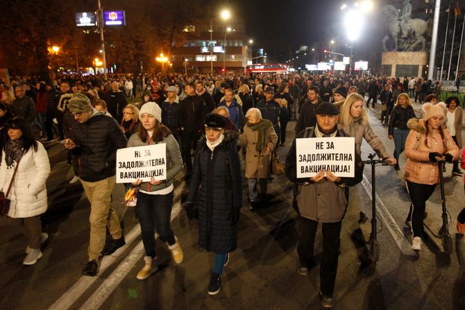 Skoplje Severna Makedonija protest koronavirus