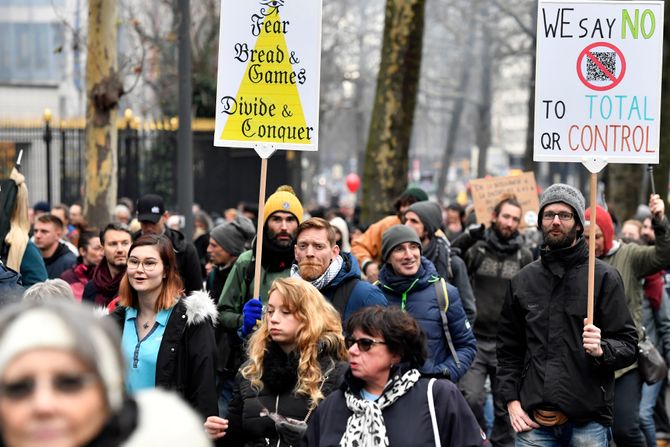 Belgija antikovid protest korona