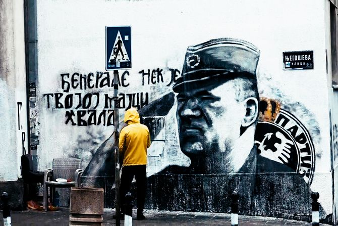 Mural Ratko Mladić Draža Mihajlović Živojin Mišić