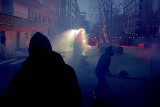 Protest protiv korona mera Brisel Belgija