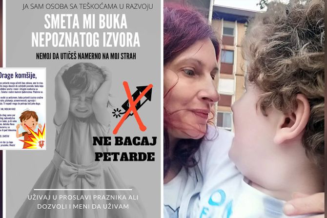 Biljana Nešic sa sinom koji ima autizam Stop petardama