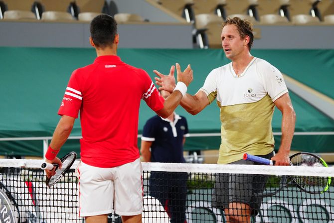 tenis Sandgren, Novak Đoković