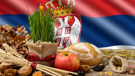 Božić, česnica žito Srbija srpska zastava