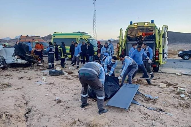 Egipat, Sinai, Dinaj, saobraćajna nesreća autobusi, sudar dva autobusa