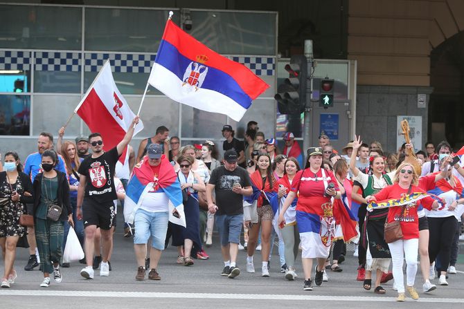 Novak Đoković, podrška u Melburnu, navijači