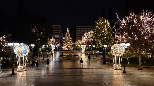 Atina Grčka, Trg Sintagma. Atina Nova godina