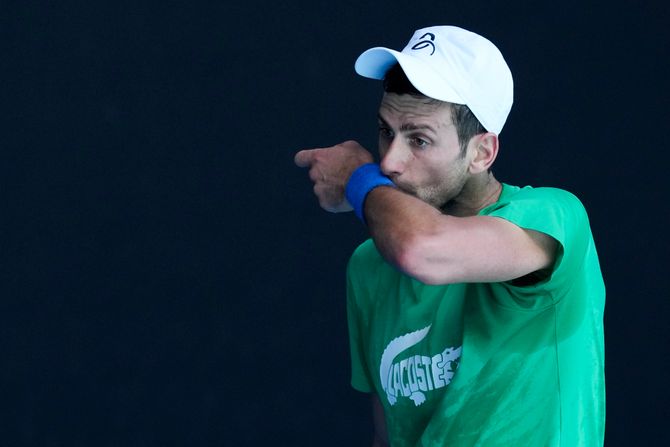 Novak Đoković, trening, Australijan open 2022, Melburn