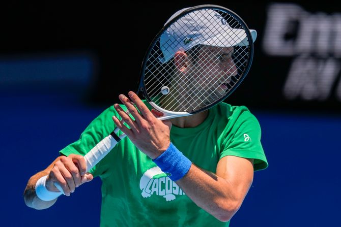 Novak Đoković, trening, Australijan open 2022, Melburn