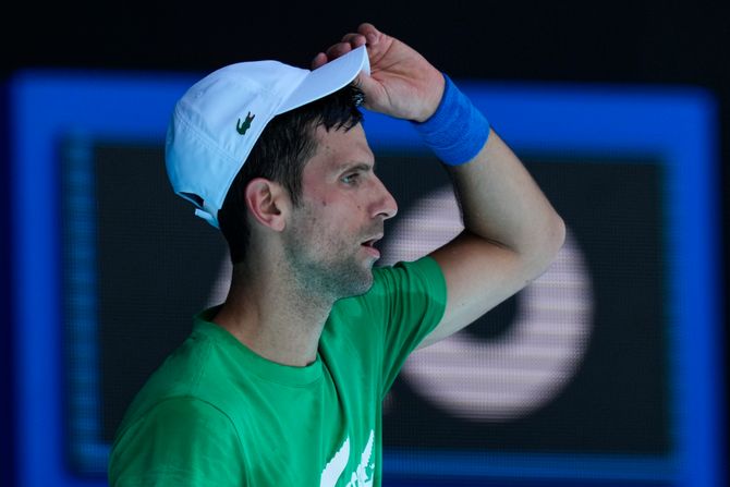 Novak Đoković, trening, Australijan open 2022, Melburn Novak Đoković, trening, Australijan open 2022, Melburn