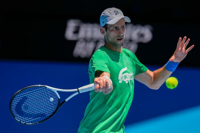 Novak Đoković, trening, Australijan open 2022, Melburn