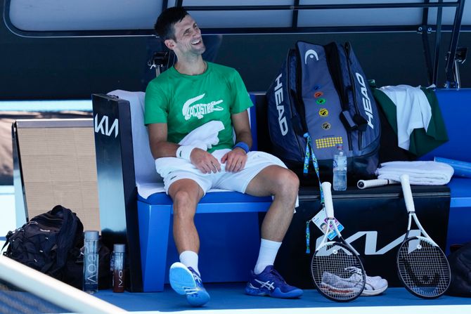 Novak Đoković, trening, Australijan open 2022, Melburn Novak Đoković, trening, Australijan open 2022, Melburn