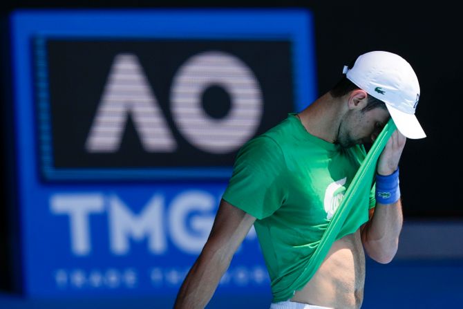 Novak Đoković, trening, Australijan open 2022, Melburn