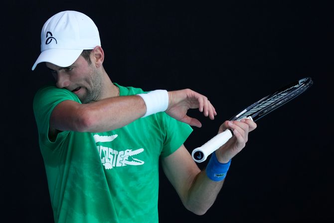 Novak Đoković, trening, Australijan open 2022, Melburn