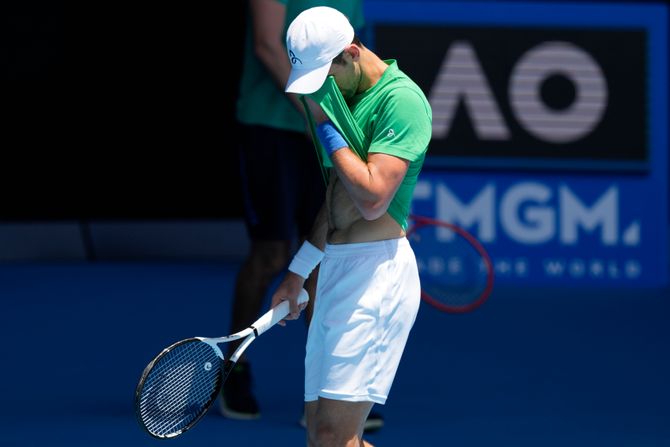 Novak Đoković, trening, Australijan open 2022, Melburn