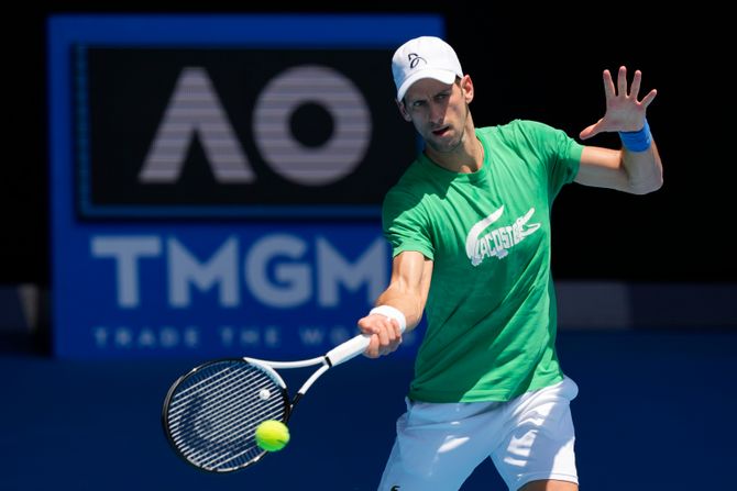 Novak Đoković, trening, Australijan open 2022, Melburn