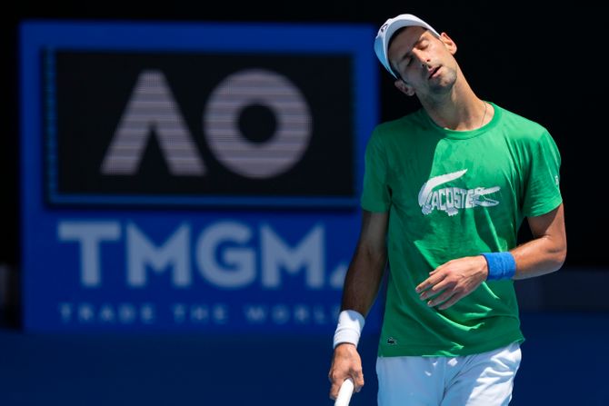 Novak Đoković, trening, Australijan open 2022, Melburn