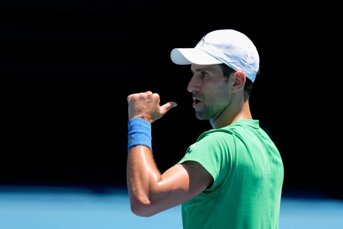 Novak Đoković, trening, Australijan open 2022, Melburn