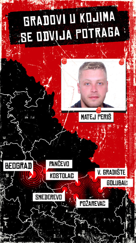 Matej Periš nestao Splicanin, gradovi u kojima se odvija potraga, Mapa Matej Periš nestao Splicanin, gradovi u kojima se odvija potraga, Mapa