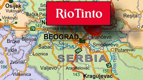 Srbija Mapa Karta Rio Tinto