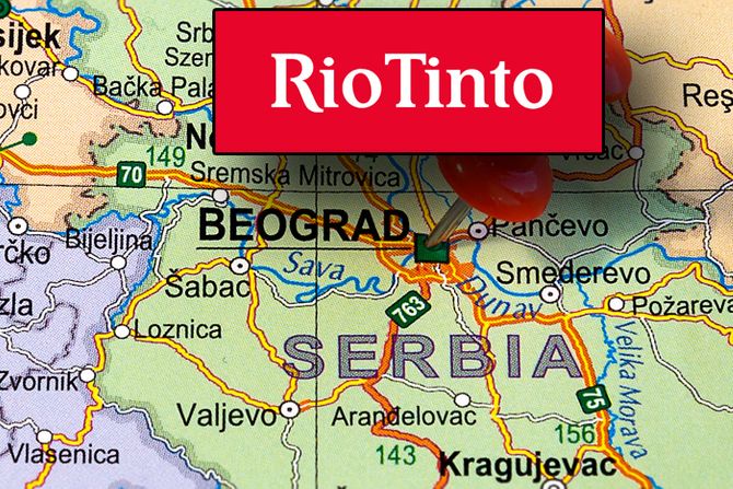 Srbija Mapa Karta Rio Tinto