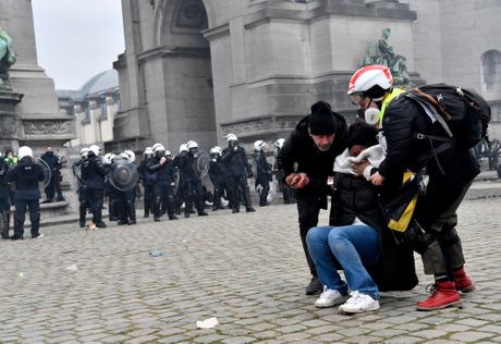 Brisel protest korona virus Belgija