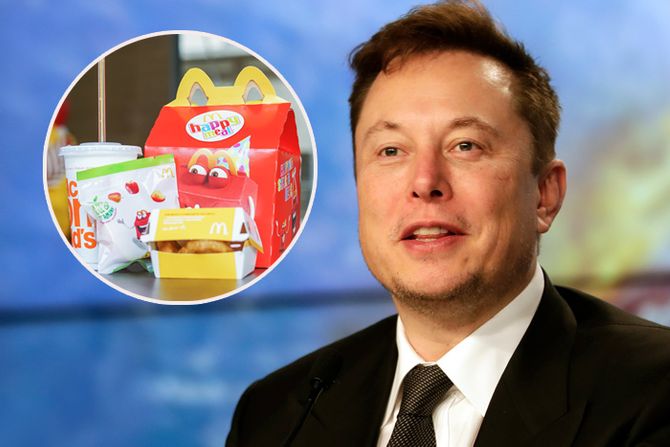 Elon Musk, Ilon Mask Mek donalds, hepi mil, happy meal