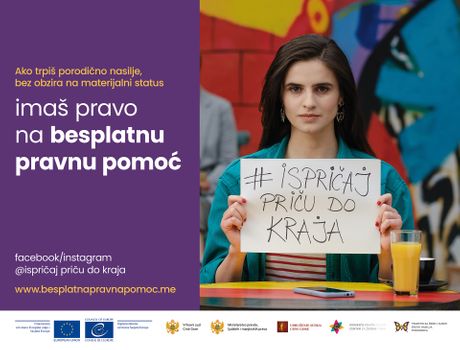 Kampanja nasilje u porodici Crna Gora Ispričaj svoju priču Besplatna pravna pomoć