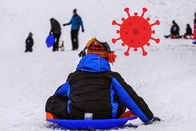 klizanje zima sneg deca ekskurzija korona