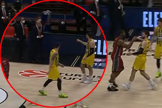 Košarka tuča Marko Gudurić Kyle Hines Armani Fenerbahče