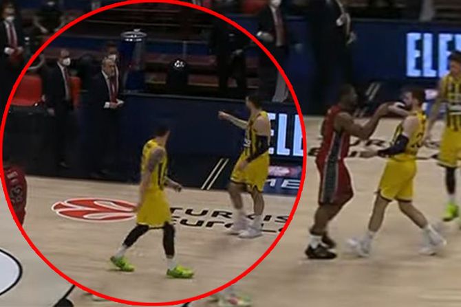 Košarka tuča Marko Gudurić Kyle Hines Armani Fenerbahče Košarka tuča Marko Gudurić Kyle Hines Armani Fenerbahče