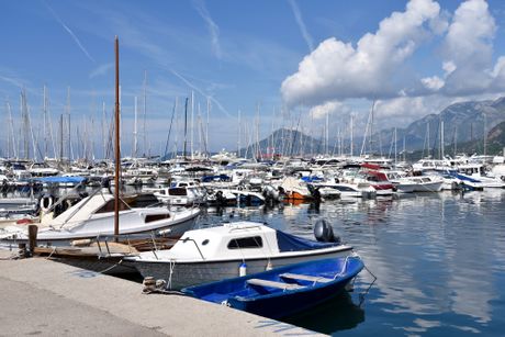 Montenegro, Bar. Yachts and boats in the port of Bar Crna gora luka Bar