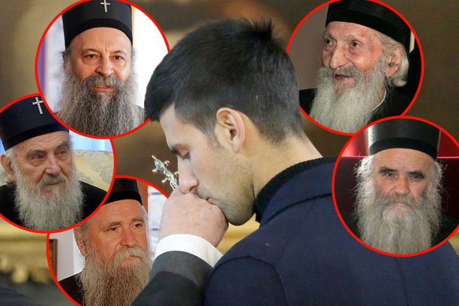 Novak Đoković, Patrijarh Pavle  Mitropolit Amfilohije  Patrijarh Porfirije  Patrijarh Irinej  Mitropolit Joanikije Novak Đoković, Patrijarh Pavle  Mitropolit Amfilohije  Patrijarh Porfirije  Patrijarh Irinej  Mitropolit Joanikije