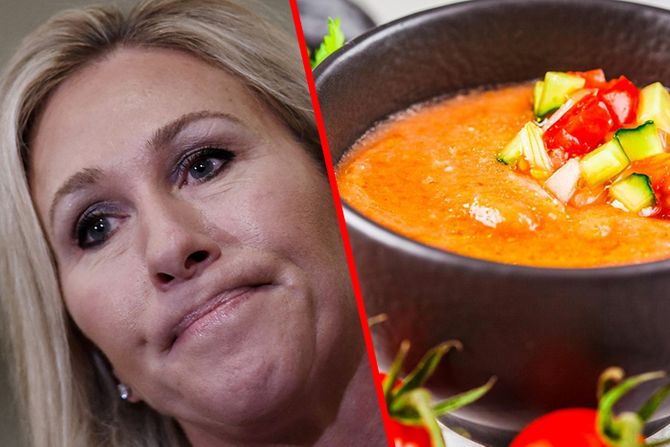 Gaspačo supa Gazpacho Merdžori Tejlor Grin Marjorie Taylor Greene