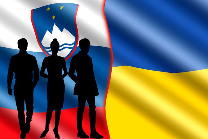 Zastave Slovenije i Ukrajine Zastave Slovenije i Ukrajine