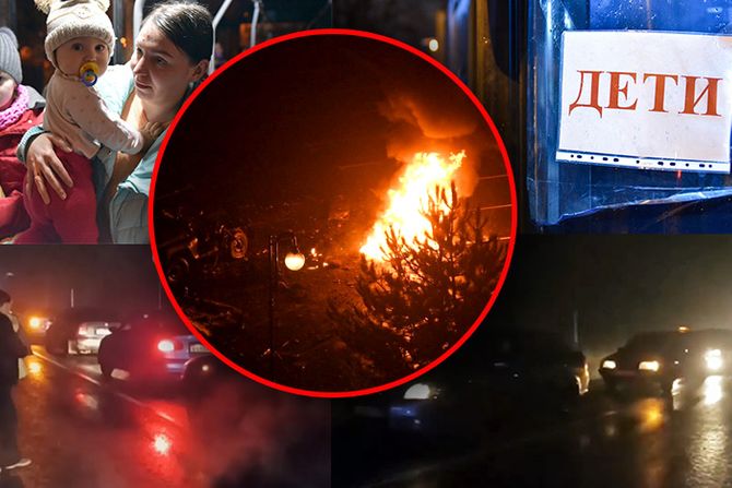 Ukrajina sukobi Donjeck bežanje evakuacija kolona vozila autobus Ukrajina sukobi Donjeck bežanje evakuacija kolona vozila autobus