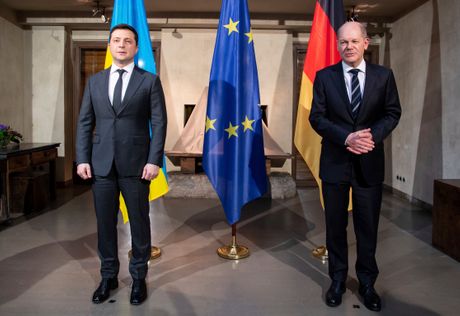 Volodimir Vladimir Zelenski i  Olaf Šolc Volodimir Vladimir Zelenski i  Olaf Šolc