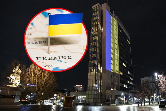 Kosovo Ukrajina zgrada podrška Albin Kurti Kosovo Ukrajina zgrada podrška Albin Kurti