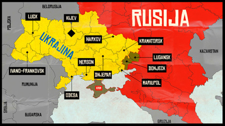 Rusija, Ukrajina, rat, Mapa