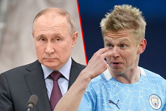 Vladimir Putin, Ukrajinski fudbaler Oleksandr Zinchenko  preti Putinu